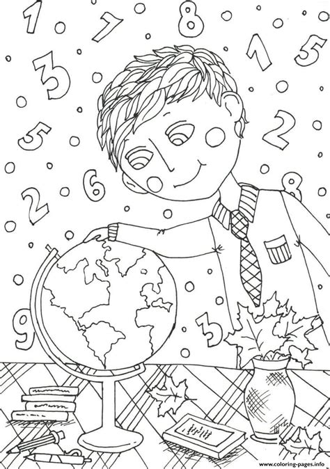 Peter Boy In September Fall Coloring page Printable