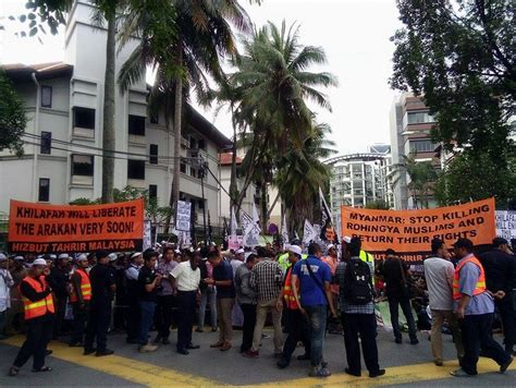 Protests in Malaysia in solidarity with Rohingya Muslims against ...