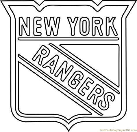 New York Rangers Logo Coloring Page for Kids - Free NHL Printable ...