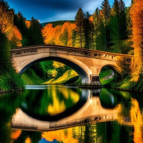 Photo of the gateway to another world: Germany Saxony {Devil's Bridge} reflection of ree ...