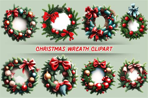 Christmas Wreaths Clipart Graphic by Hassas Arts · Creative Fabrica