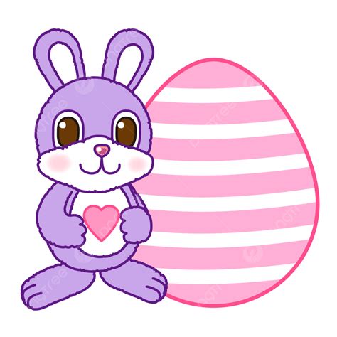 Pink Easter Egg Clipart Hd PNG, Purple Bunny With A Pink Easter Egg, Easter, Happy Easter ...