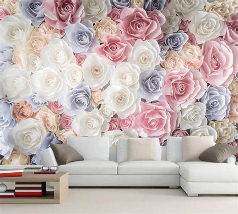 Mesmerizing Floral Wallpaper Design for Living Room