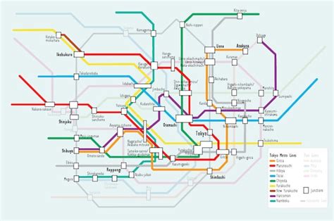 Tokyo Japan Metro System Subway Diagram Transit Map Train | Etsy