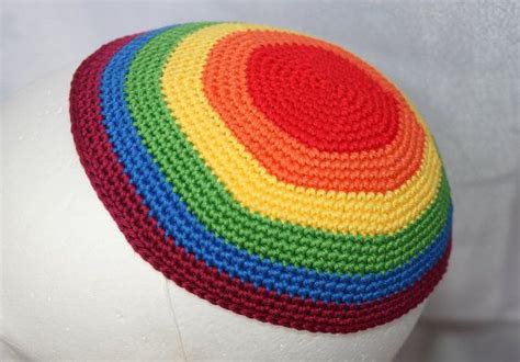 rainbow kippah on etsy shop | Crochet projects, Kippah, Crochet patterns