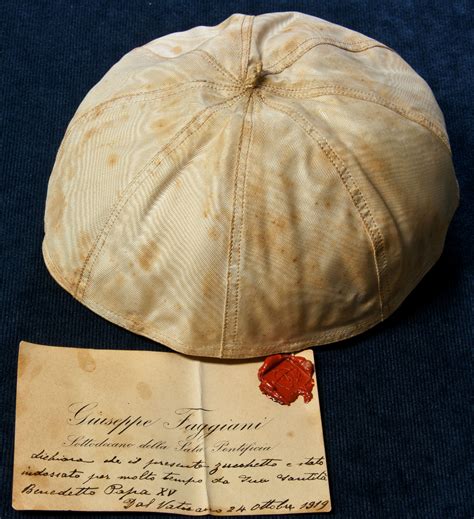 Pope Benedict XV: A Zucchetto Worn by the Pope – Papal Artifacts