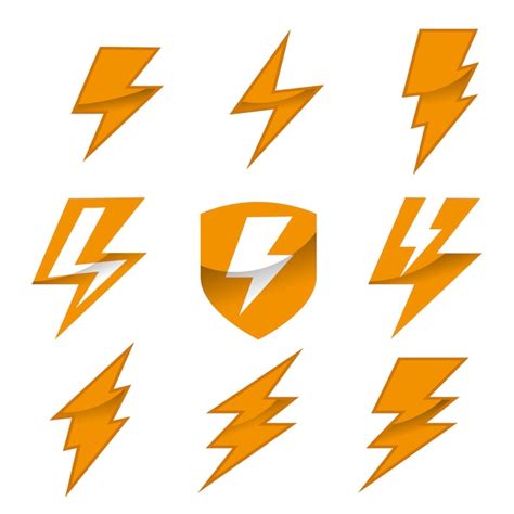 Premium Vector | Set of thunder logo vector