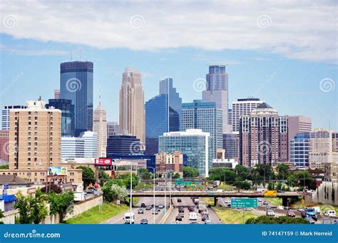 Minneapolis Minnesota Downtown Skyline Editorial Stock Image - Image of ...