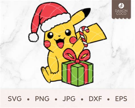 Pikachu Christmas SVG, Pikachu Santa Svg, Pikachu Candy Cane SVG ...