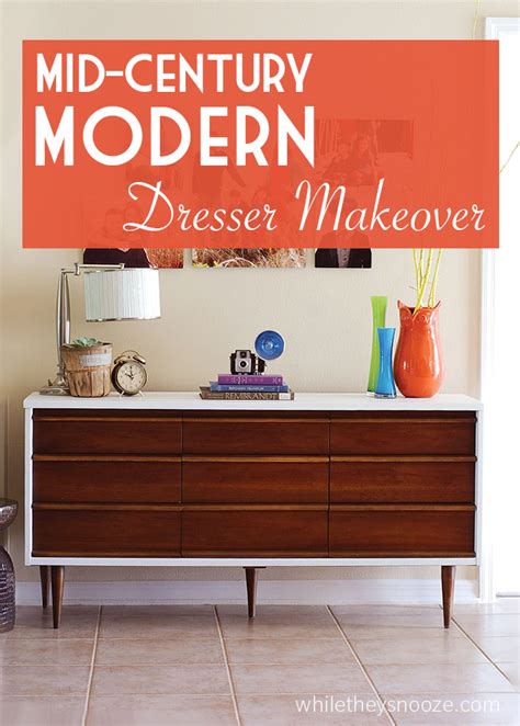 While They Snooze: Mid-Century Modern Dresser Makeover