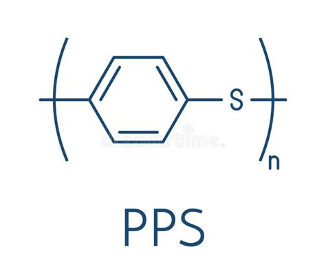 Polyphenylene Sulfide PPS Polymer, Chemical Structure. Commonly Used Engineering Plastic ...