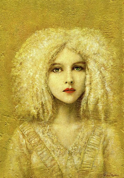 Victorian Gothic Girl On Gold Painting by Michael Thomas - Fine Art America