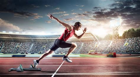 Download Male Athlete Sprinting On Tracks Wallpaper | Wallpapers.com