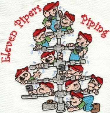 12 Mooseberry Days of Christmas Machine Embroidery Designs | Machine ...