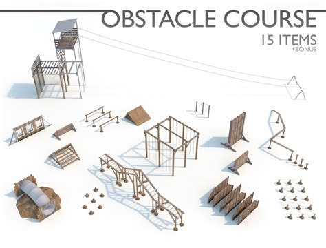 3D obstacle course - TurboSquid 1235588