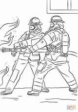 Firefighter Profession Coloring Pages Printable Games Sketch Page sketch template