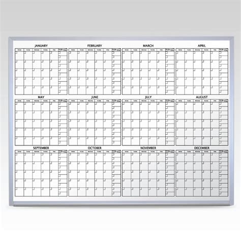 12 Month At-A-Glance Magnetic Whiteboard Calendar 96 x 48 - All Dry Erase