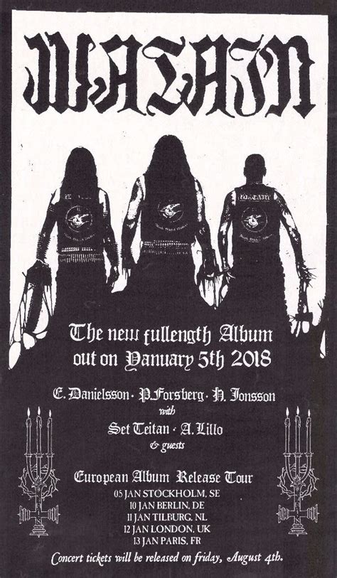 WATAIN - NEW ALBUM RELEASE DETAILS AND LIVE DATES FOR 2018! - Overdrive