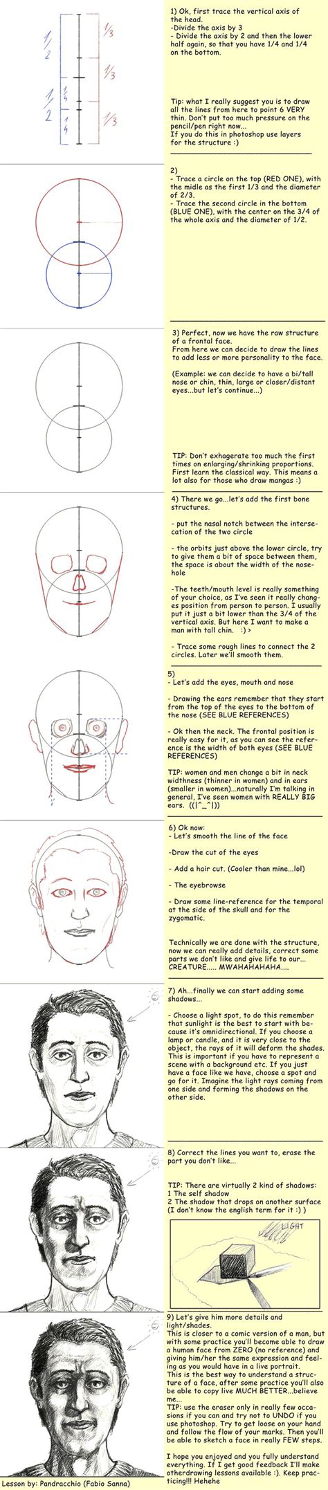 Anatomy: Head frontview by pandracchio on deviantART | Sketch painting, Doodle drawings, Drawing ...