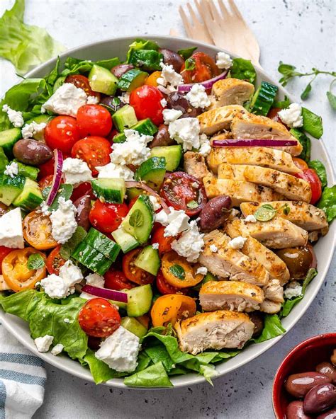Easy Greek Chicken Salad Recipe | Healthy Fitness Meals