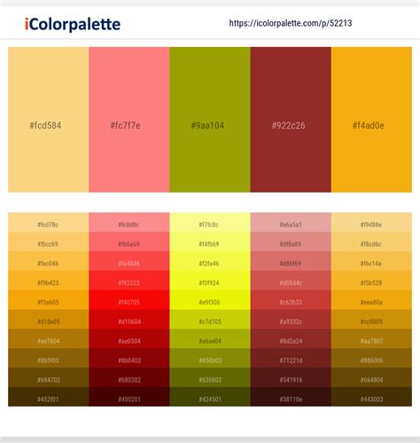 1 Latest Color Schemes with Salomie And Burnt Umber Color tone combinations | 2024 | iColorpalette