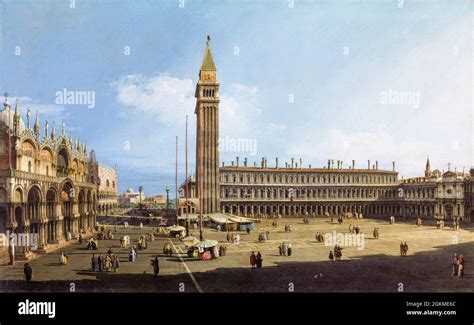 Piazza San Marco, Venice, painting by Canaletto, 1732-1733 Stock Photo ...