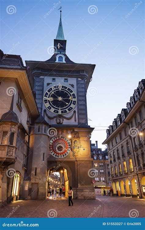 Clock Tower in Bern City Center Stock Image - Image of gold, tower ...