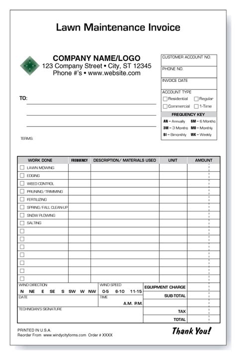 Lawn Maintenance Invoice Template – PARAHYENA