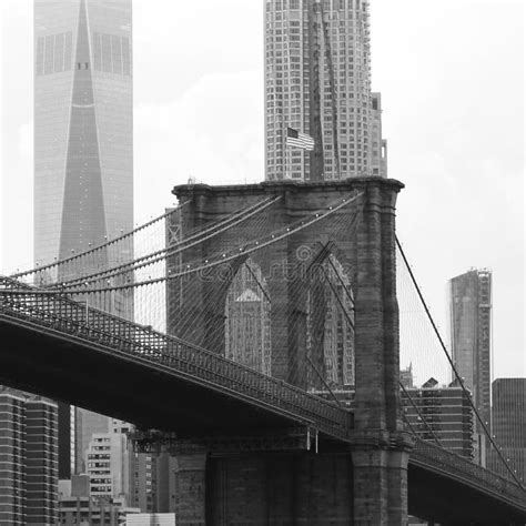 Brooklyn Bridge Black and White Stock Photo - Image of landmark, cityscape: 197228276