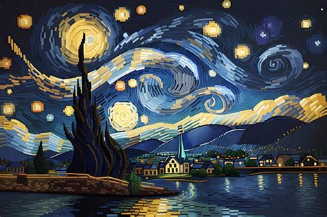 Starry Night pixel art version :: Behance