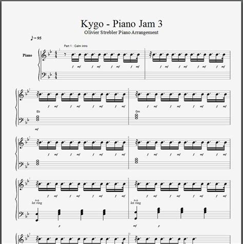 Kygo - Piano Jam 3 (Piano Sheet Music) | Sheet music, Piano sheet music ...