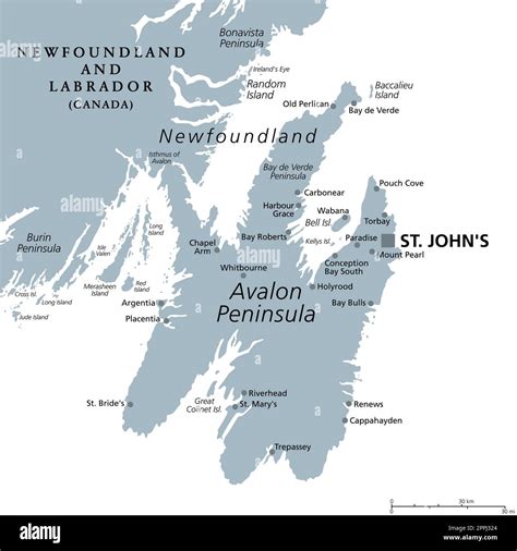 Avalon peninsula map hi-res stock photography and images - Alamy