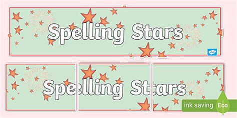 KS2 Spelling Stars Display Banner - Primary Resources