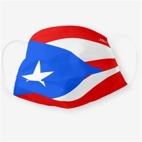 Flag of Puerto Rico Cloth Face Mask with Monogram | Zazzle | Face mask, Flag, Puerto rico