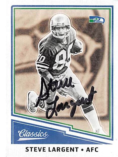 Steve Largent autographed football card (Seattle Seahawks Hall of Famer) 2017 Classics #185