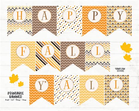 Happy Fall Y'all Printable Banner Fall Banner Fall Sign | Etsy