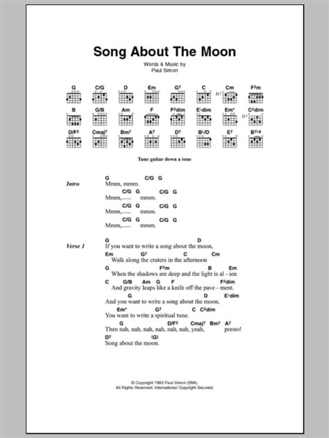 Song About The Moon by Paul Simon - Guitar Chords/Lyrics - Guitar Instructor