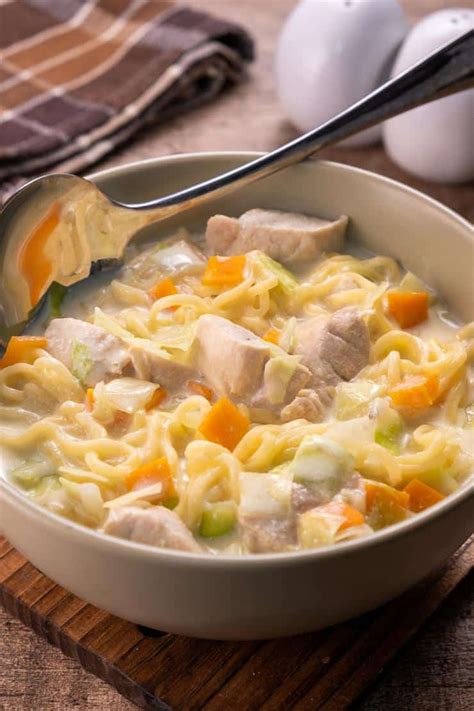 Creamy Chicken Ramen Soup - Easy Meal Recipe - Dinner - Lunch - Party Food