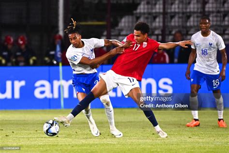 Michael OLISE of France and Antonio NUSA of Norway during the U21... News Photo - Getty Images