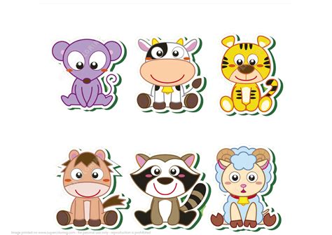 Printable Baby Animals Stickers | Free Printable Papercraft Templates