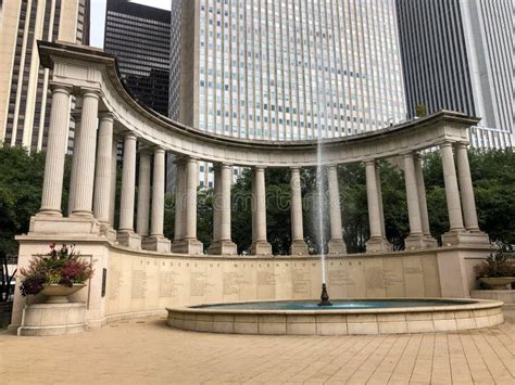 Water Fountain in Millennium Park in Chicago Stock Image - Image of ...