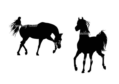 Arabian Horse Stallion Svg Silhouette Clipart Cutout Horse Art Arwork Breed Printable Stallion ...