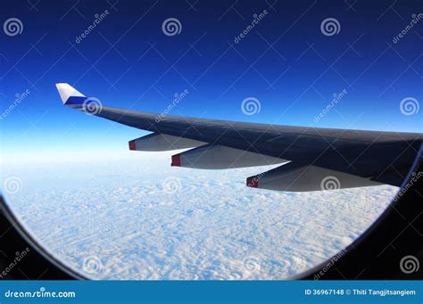 Perfect Blue Sky from a Plane Window Stock Photo - Image of fluffy, exploration: 36967148