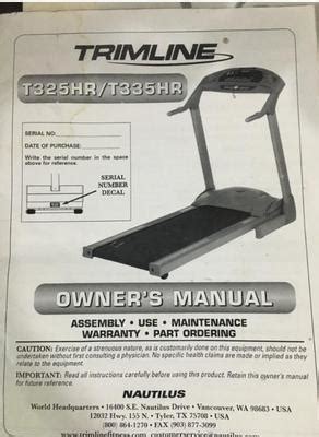 Trimline Treadmill Manual - Commercial Grade Treadmill Trimline 7200 ...