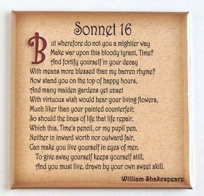 William Shakespeare – Sonnet 16 | Genius