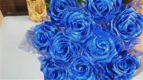 DIY Satin ribbon flower bouquet | How to make ribbon rose bouquet - YouTube