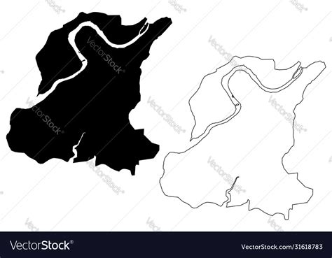 Surat city republic india gujarat state map Vector Image