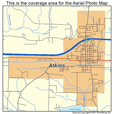 Aerial Photography Map of Atkins, AR Arkansas