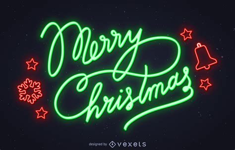 Neon Merry Christmas Sign Vector Download