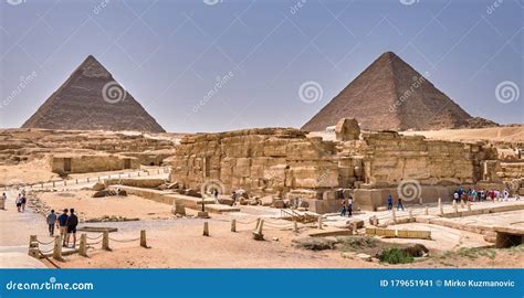 Giza Plateau with the Great Sphinx and the Giza Pyramid Complex Editorial Photo - Image of ...